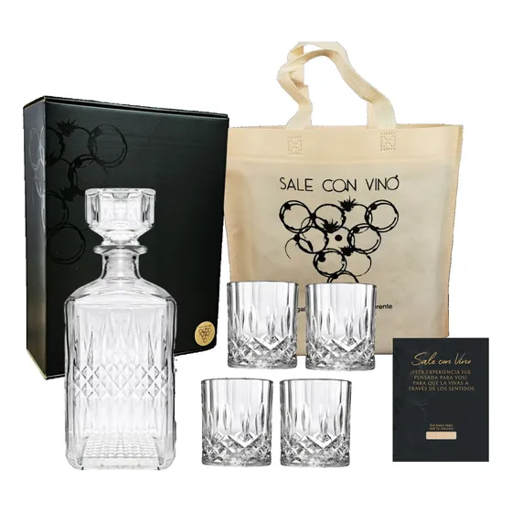 Box Set Decantador De Whisky + 4 Vasos