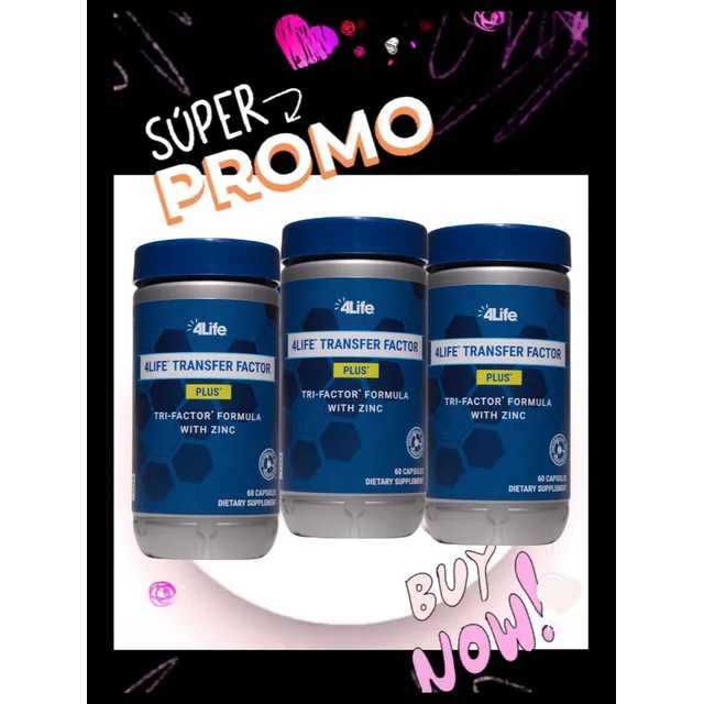 4 Life Transfer Factor Plus 3 Frascos 