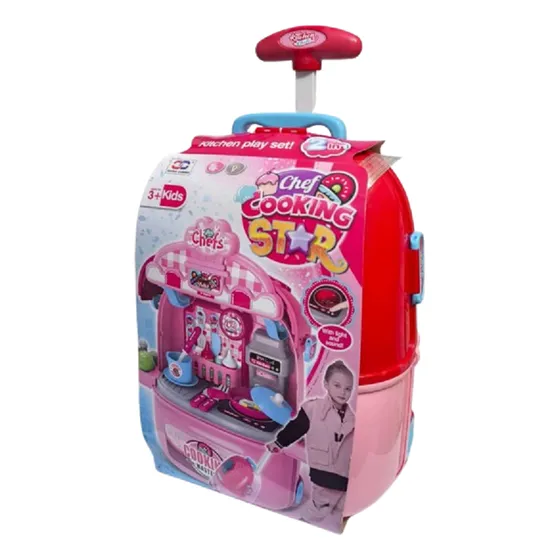 Juego De Cocinita 2 En 1 Tipo Maleta Con Luz Y Sonido