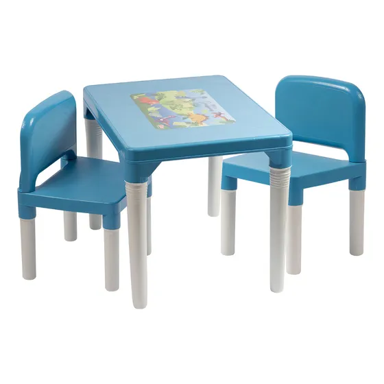 Mesinha Infantil Para Atividades Com 2 Cadeira Baby Hercules Cor Azul Kids Baby
