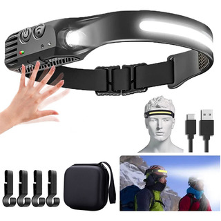 Linterna Frontal Led De Inducción Recargable Por Usb, 6 Modo Linterna Frontal Led De Inducción Recargable Por Usb, 6 Modo