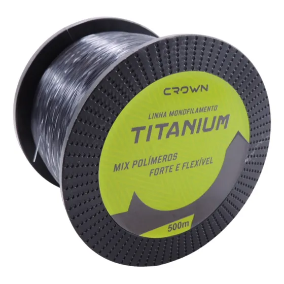 Linha De Pesca Titanium 0,40mm Monofilamento 500mt Crown Cor Cinza