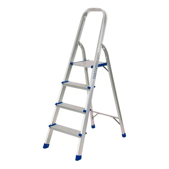 Escalera Tijera Aluminio Plegable Antideslizante Reforzada Color Gris Marca Raitot