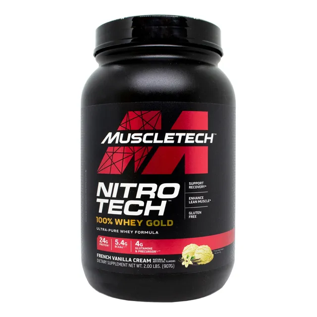 Muscletech Nitro Tech Whey Gold Proteína Vainilla 907g 6c
