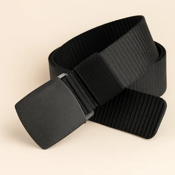 Cinto Com Fivela De Engate Rapido Sem Metal Nailon Regulavel Cor Preto Tamanho 125
