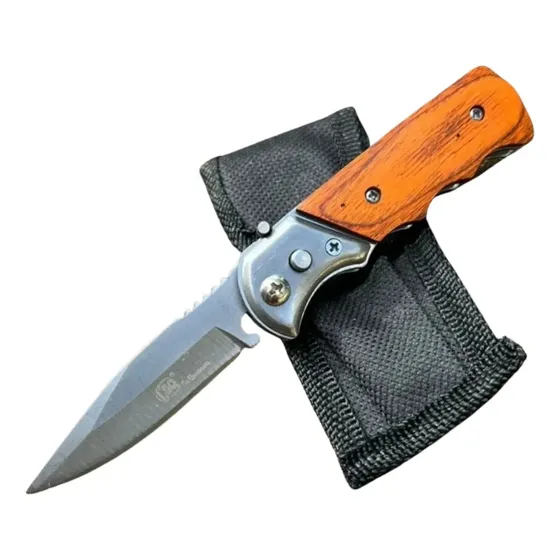 Canivete Automático SQ 14,5cm Aço Inoxidável Pesca Camping