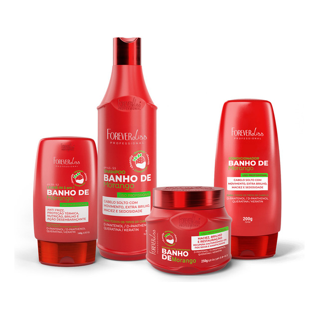 Kit Banho De Verniz Morango Completo Forever Liss Kit Banho De Verniz Morango Completo Forever Liss