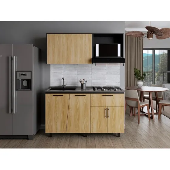 Cocina Integral Emilia Wengue Y Fresno Europeo Con Meson Izq