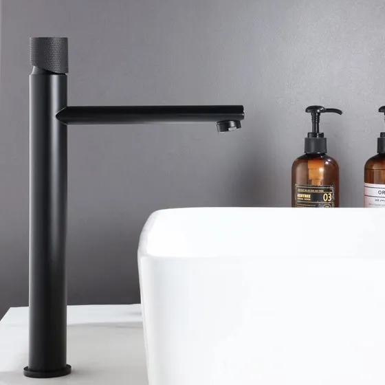 Grifo Lavabo Para Baño Perilla Giratoria Moleteada Mango Un