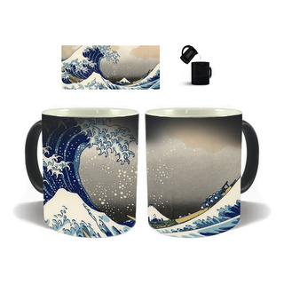 Taza Magica 11oz La Gran Ola Pintura Japonesa Kawaii Taza Magica 11oz La Gran Ola Pintura Japonesa Kawaii