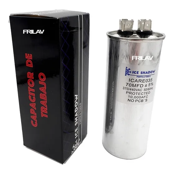 Capacitor De Trabajo 70 Mfd 370/440v Microfaradios Aluminio