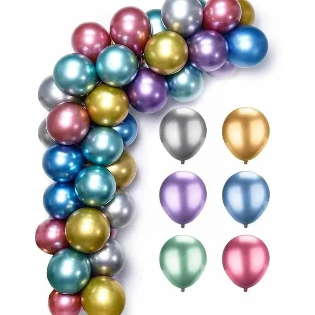Globos De Latex R5 Pulgadas Cromados, 25 Globos Por Paquete