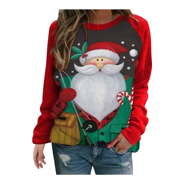 Lnmuld Blusa Manga Larga Estampado Cuello Redondo Costura S