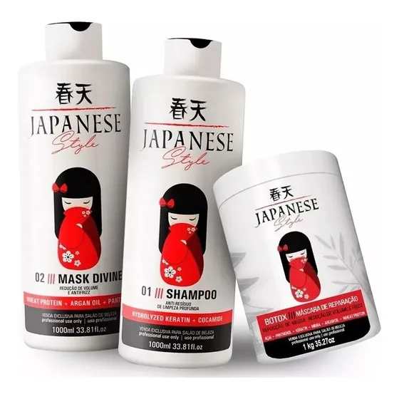  Combo Japonesa Style Litro 3 Produtos Cabelos Perfeitos 