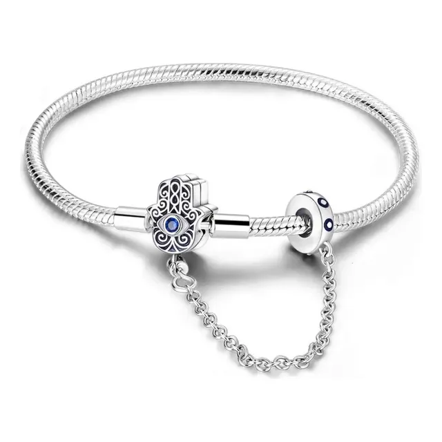 Pulsera Mano De Fátima Para Mujer En Plata 925 Charm