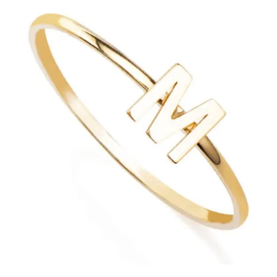 Anel De Letra Em Ouro 18k Inicial Do Nome