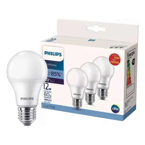 Lámpara X 3 Philips Led Fría 12 W