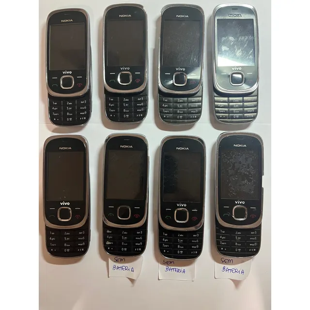 Kit C\ 8 Celular Nokia 7230 Preto - Retirada De Peças Preto