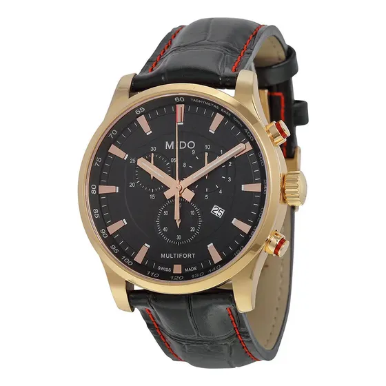 Reloj Mido Multifort Hombre Rosa Piel Cierre Desplegable