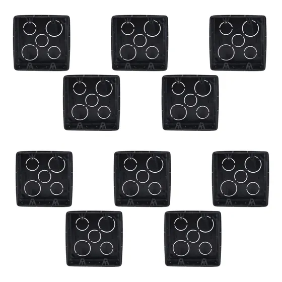 Kit 24 Caixa De Luz Pvc Embutir 4x4 Preta Tigre