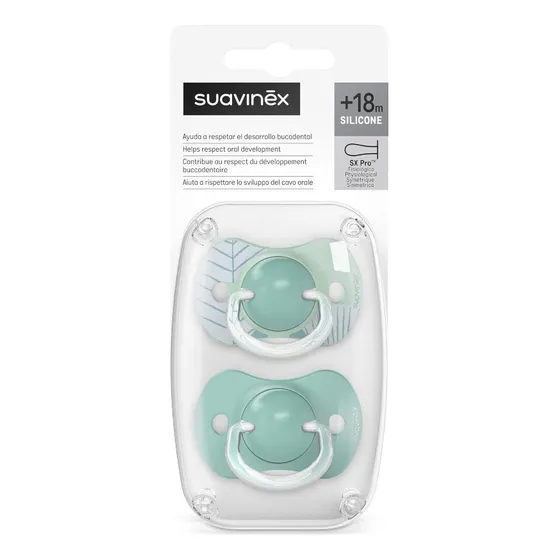 X2 Chupetes 18 Meses Fisiológicos Suavinex, Mvd Kids Color Verde Dreams Período De Edad +18 Meses