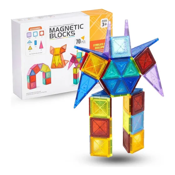 Bloques Construccion Para Niños 70pzs Magneticos