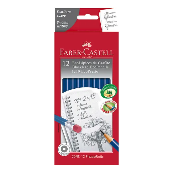 Caja De 12 Lápices Faber-castell Presto N° 2, Mina Negra