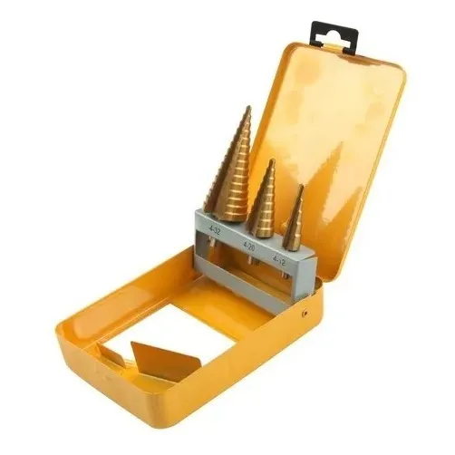 Juego Mecha Broca Escalonada Tolsen 3 Pcs De Ø 4mm A 32mm 