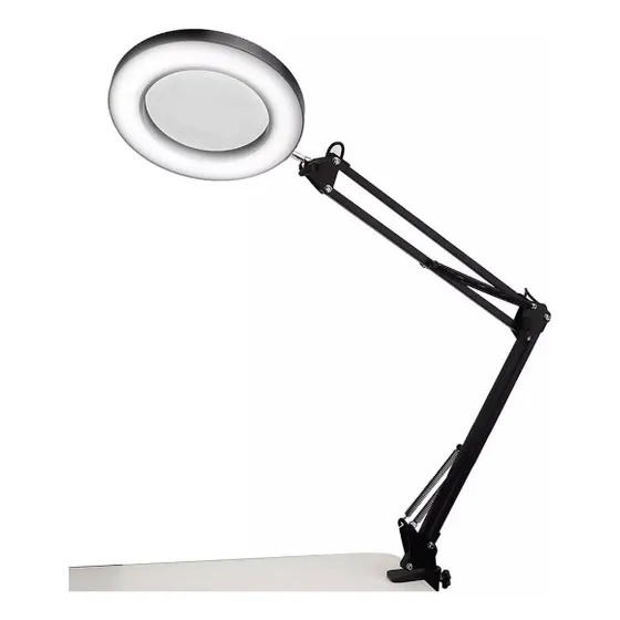 Lampara Escritorio Led Lupa Brazo Articulado Uñas Pestañas Color de la estructura Negro