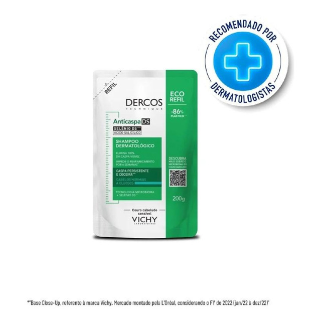 Refil Shampoo Anticaspa Ds Vichy Dercos Oily Oleosos 200g Refil Shampoo Anticaspa Ds Vichy Dercos Oily Oleosos 200g