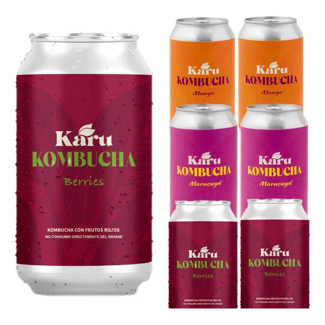 Kombucha Pack 6 Latas 354cc 3 Sabores