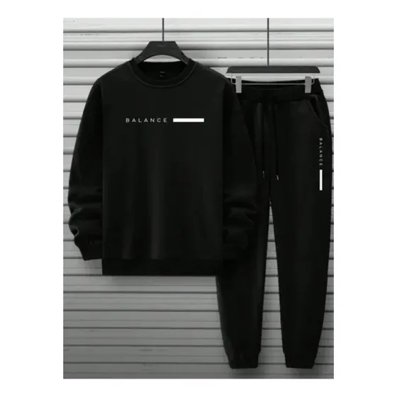 Conjunto Moletom Gola Redonda Balance Tumblr Estilo Frio