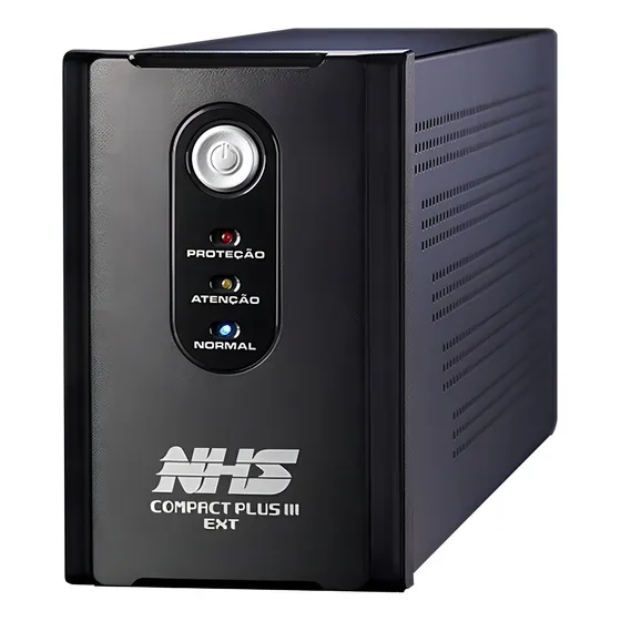 No break NHS Compact Plus III Ext 1500 1500VA entrada de 120V/220V e saída de 120V preto