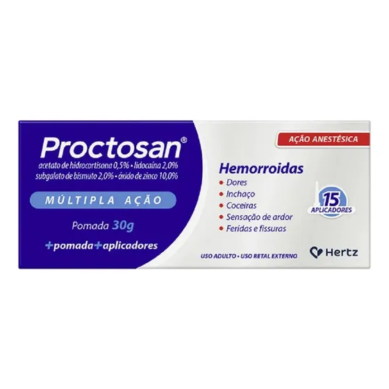 Proctosan Pomada De Hemorroidas 30g + 15 Aplicadores Fragrância Neutro
