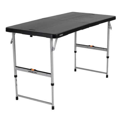 Mesa Plegable Por La Mitad Rectangular Negra 1.22m Lifetime Color Negro