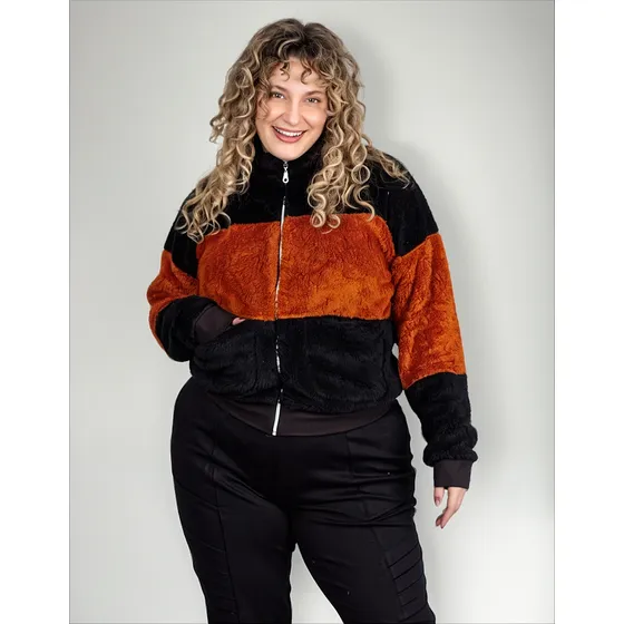 Campera Puffer Corta Corderito Bifaz Onara Invierno 