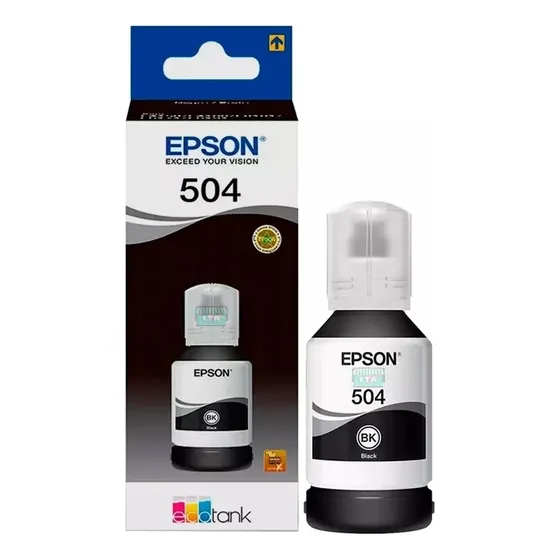 Botella De Tinta Original Epson T504 Negro