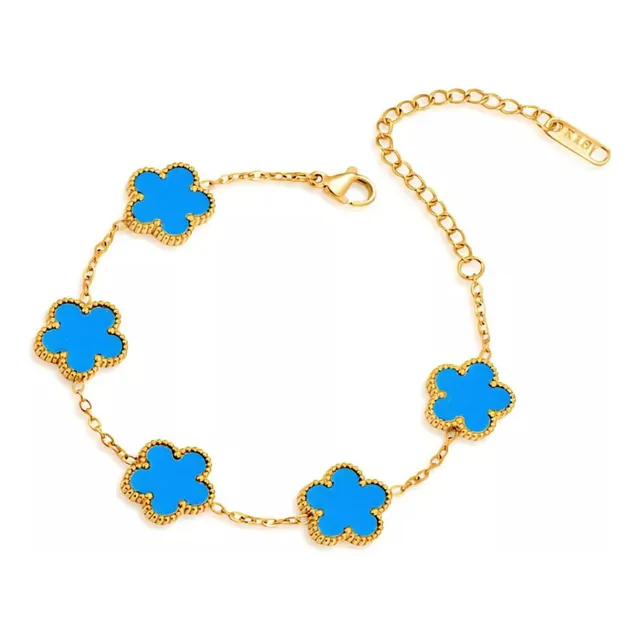 Fly Fei - Pulsera De Hierba Chapada En Oro De 18 Quilates,