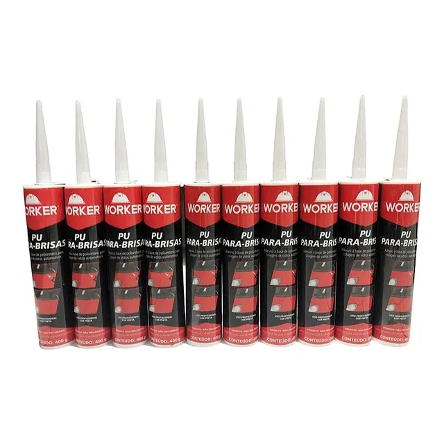 Cola Pu Parabrisa 400g Worker Pu 55 Preto Kit 10 Unidades