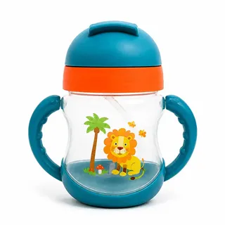 Copo de Treinamento infantil Anti Vazamento com Canudo de Silicone 300ml