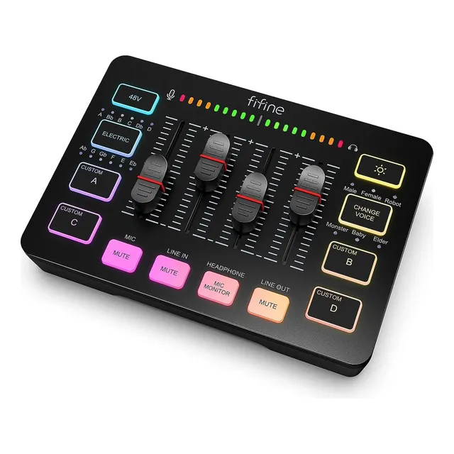  Fifine Mezcladora Interfaz De Audio Podcast Stream Juegos