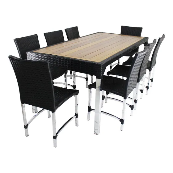 8 Cadeiras Cannes E Mesa Retangular Com Tampo Trama Original