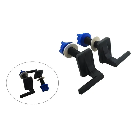 Par De Herrajes Tornillos Para Tapa Asiento Sanitario Negro