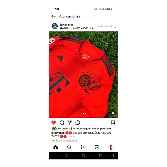 Camiseta, Del Bayer Miunich Deportiva A1 De Altisima Calidad