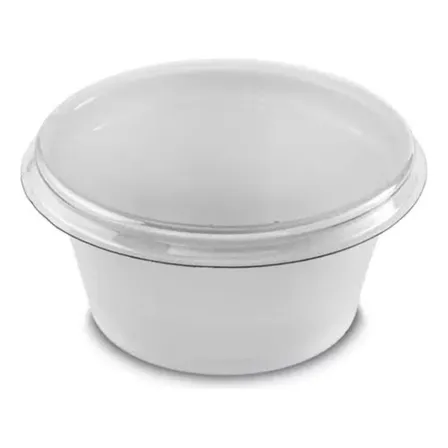 700un Potinho Molheira Pote Descartável Molho C/ Tampa 30ml Branco
