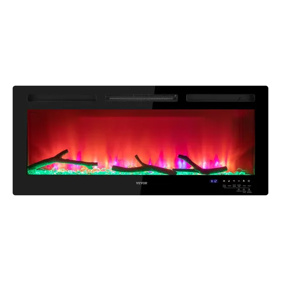 Vevor Chimenea Eléctrica 42puLG Calefactor Eléctrico 1500w Color Negro