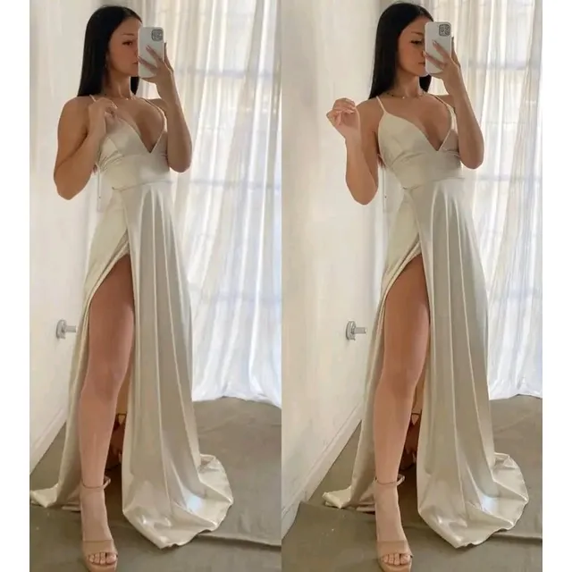 Vestidos Satinados Largos Para Fiestas En Variedad De Tallas