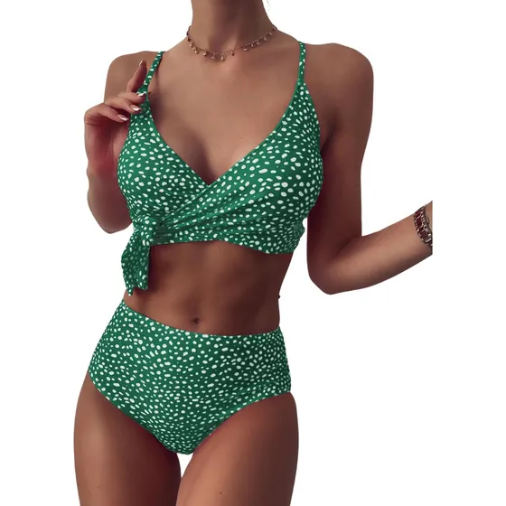 Traje De Baño Damas 2 Piezas Corte Alto 3387