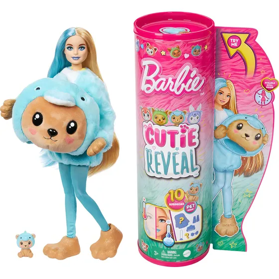 Barbie Cutie Reveal Muñeca Osito Disfrazado De Delfín