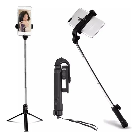 Tripode + Monopod Selfie Stick Universal + Control Bluetooth Color Negro